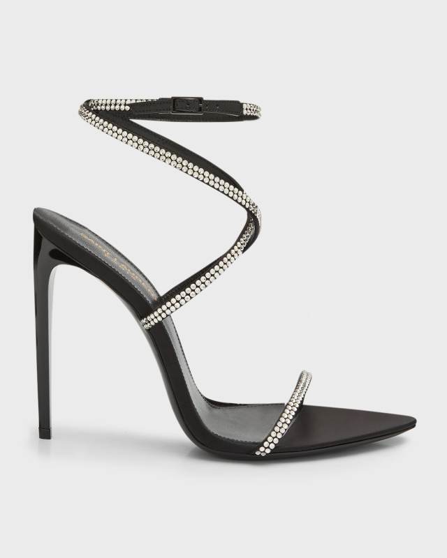 Gippy Crystal Ankle-Strap Sandals